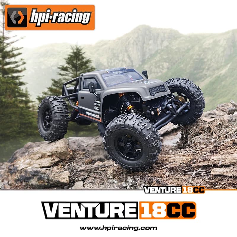 HPI VENTURE18 CC FLUX 1:18 Veicolo Elettrico da Competizione Brushless con Telecomando, Trazione Integrale, per Arrampicata e Fuoristrada, RTR