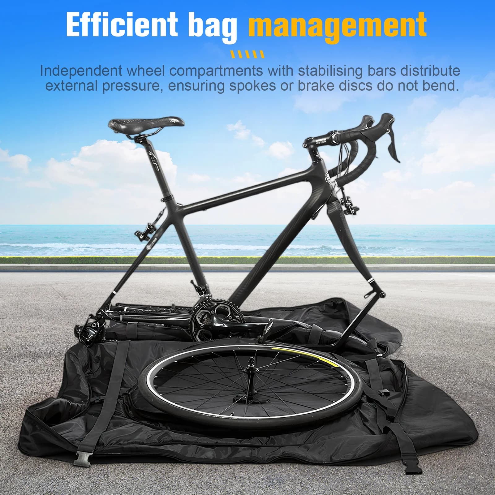 Borsa per Bicicletta con Ruote, Borsa per Trasporto e Conservazione Biciclette, Accessori Professionali per Ciclismo