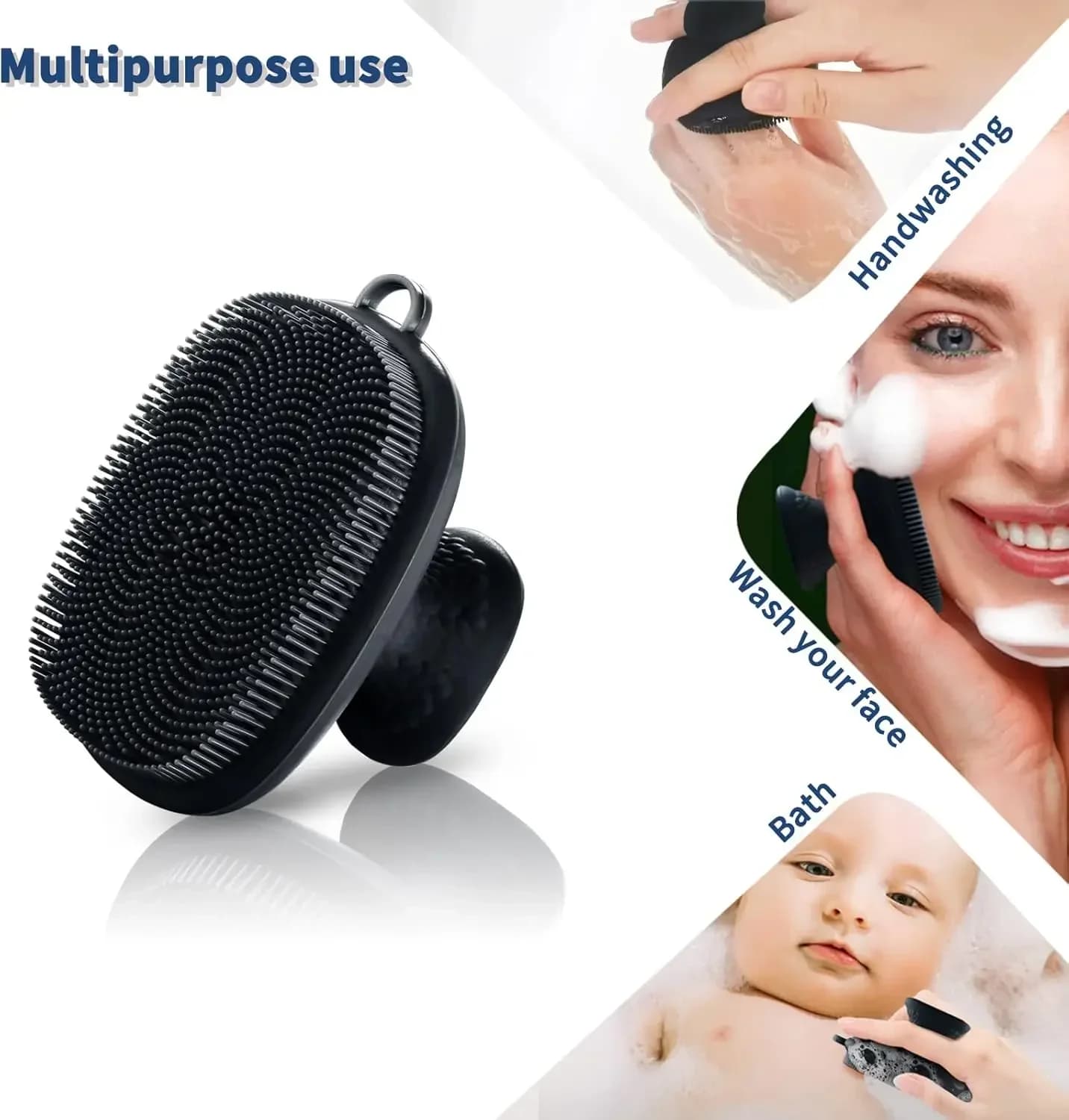 Spazzola per il Viso, Scrubber in Silicone per Uomo, Spazzola Manuale Impermeabile per la Pulizia del Viso e della Pelle