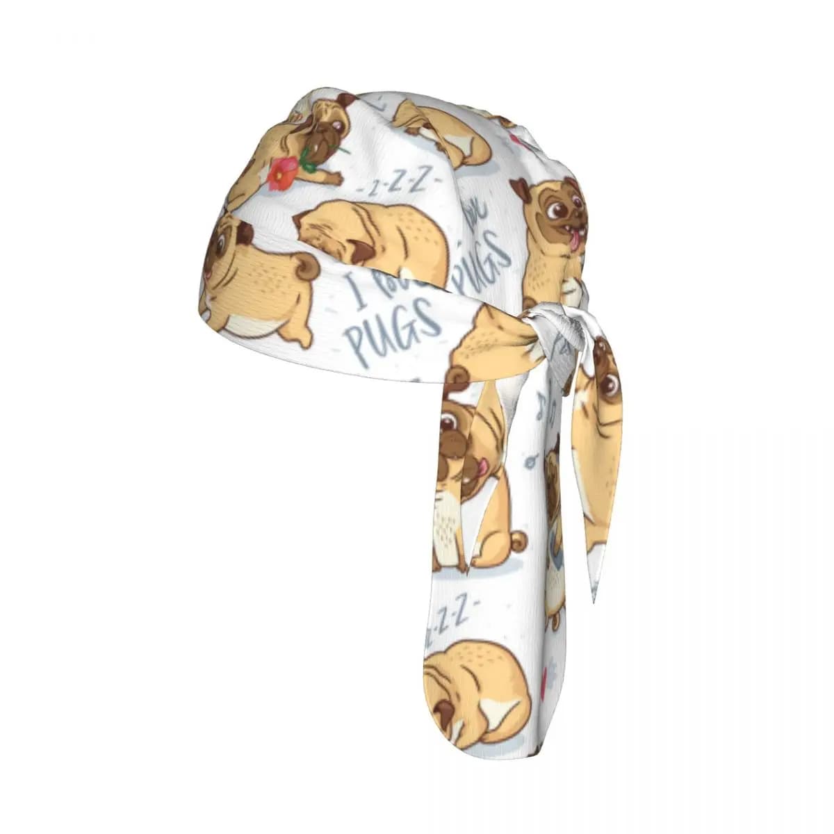 Cycling Breathable Cycling Headwear Pug Dogs Quick-Dry Bicycle Scarf Cap