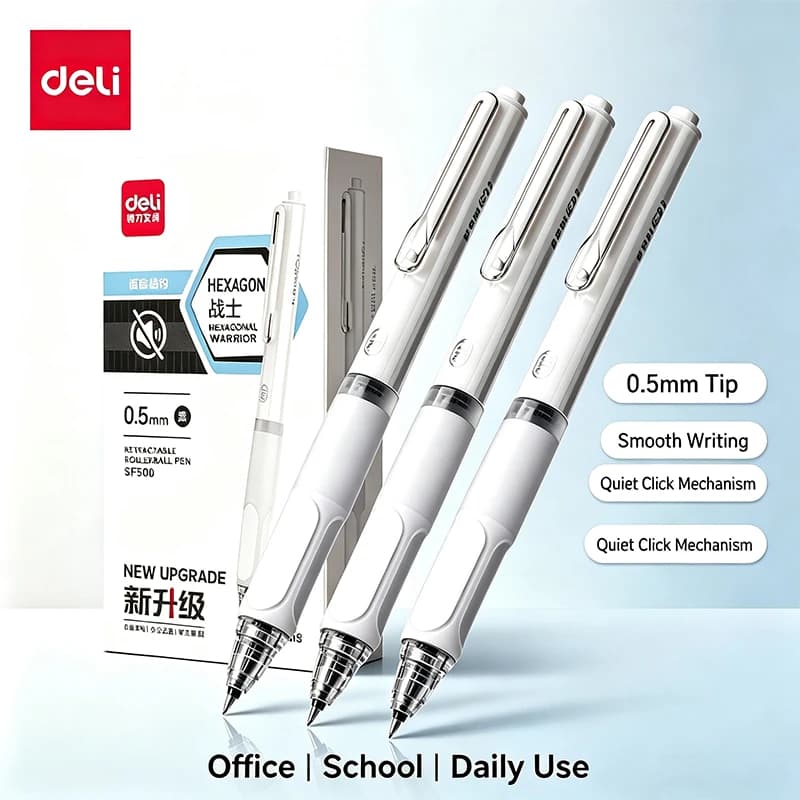 Deli 4/8pcs 0.5mm Black Ink Quick-drying Gel Pen Stationery Office Pen Gift School Supplies Office Supplies Signing Pen