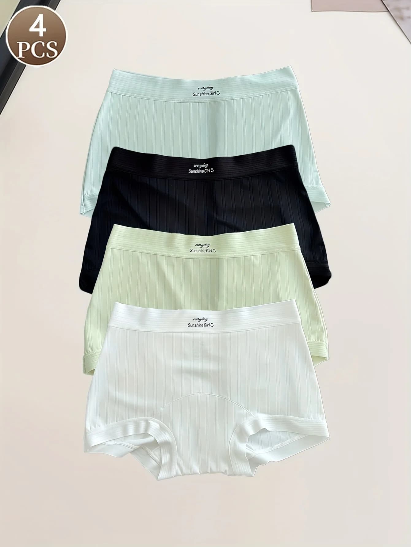 4 pezzi slip da donna, leggings, pantaloni di sicurezza, mutandine da donna in seta di ghiaccio a vita alta senza cuciture, sport casual