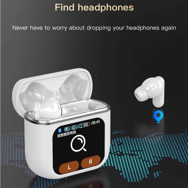 Bluetooth 5.4 Full Touch Screen ANC sports earphones with noise cancellation ENC wireless earphones with SE60 microphone