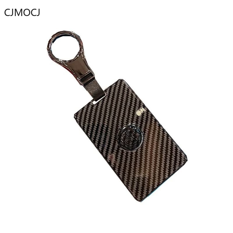 Custodia per chiave per carta in pelle di struzzo premium per scheda NFC Mazda EZ-6/EZ-60 - Portachiavi con custodia protettiva per chiave