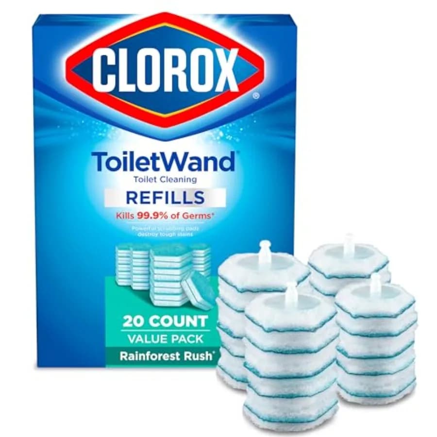 Ricariche per la pulizia del WC Clorox ToiletWand, spazzola per WC, profumo Rainforest Rush, confezione da 20.