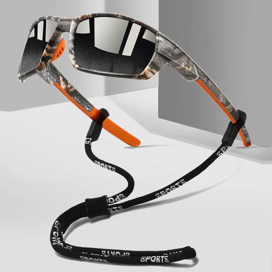 Unisex Sunglasses in Fashion with Chain for Race, Mountaineering, Guide, Fishing, Open Sports, Protective Glasses