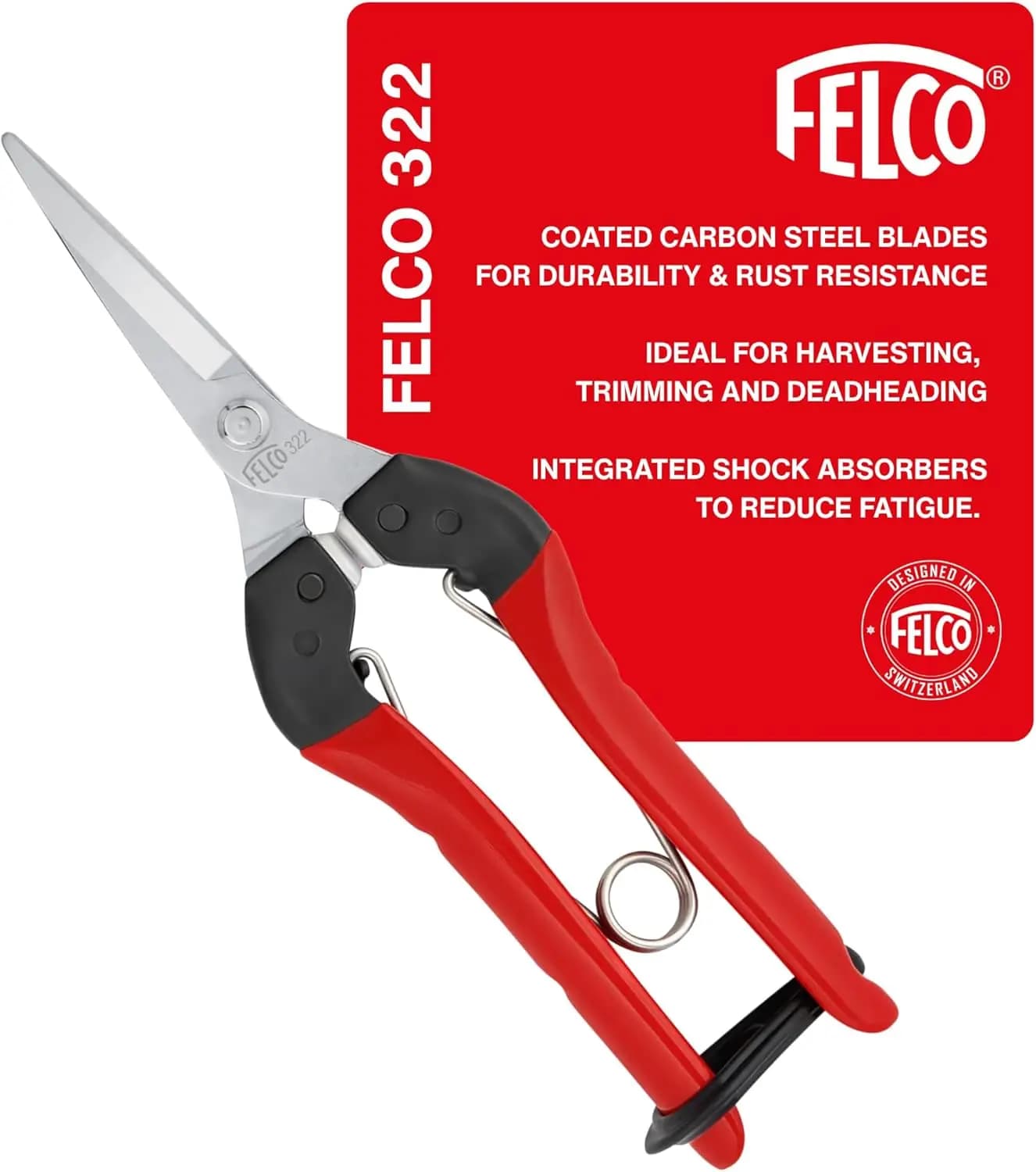 F322 Pruning Snips – 9.84' Garden Clippers with Curved Blade & Rounded Tip | Pruning Shears for Gardening | Garden Snips and Pru