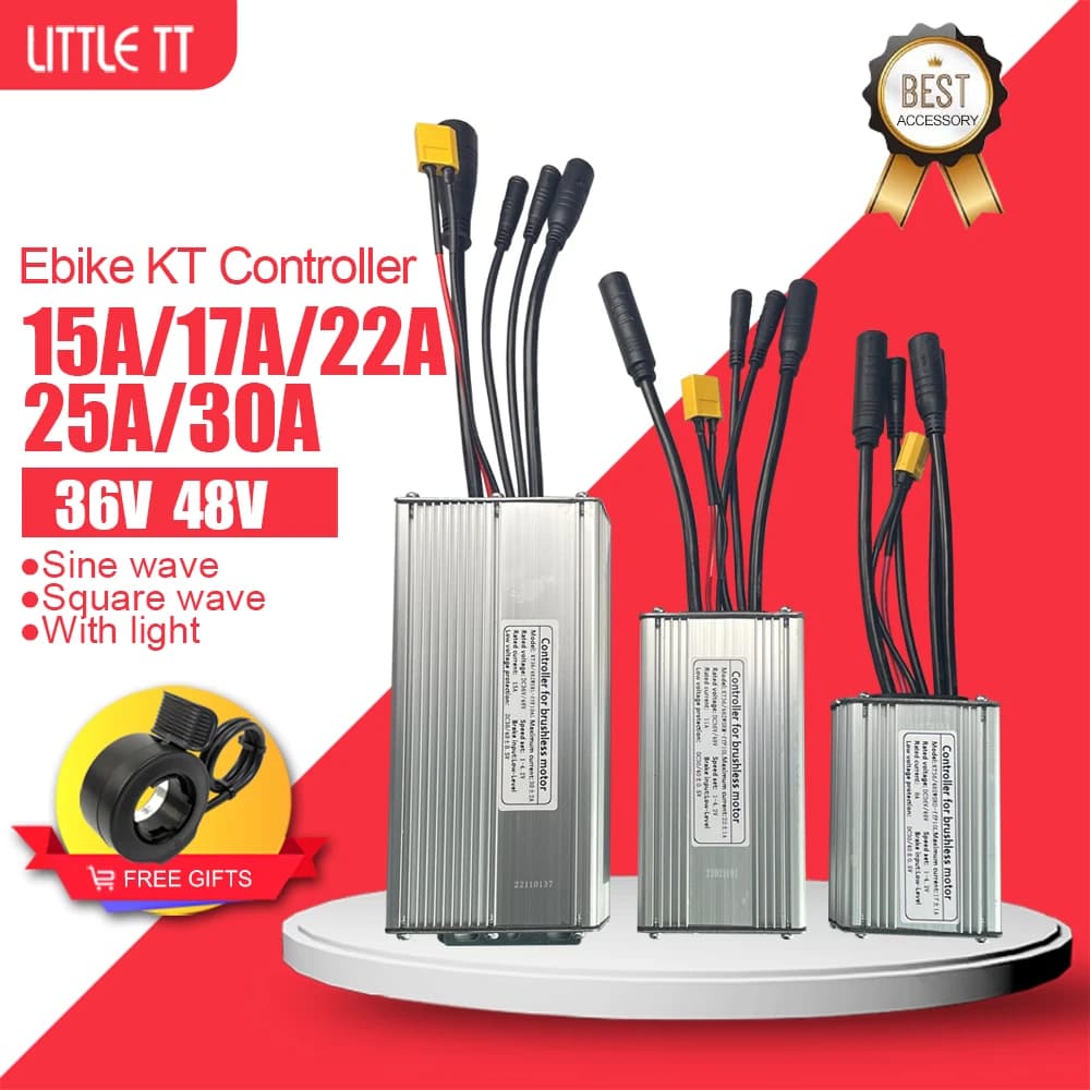 Controller bici elettrica 36V 250W 350W 48V 500W 750W 1000W 1500W impermeabile Brushless Ebike KT Controller con funzione luce
