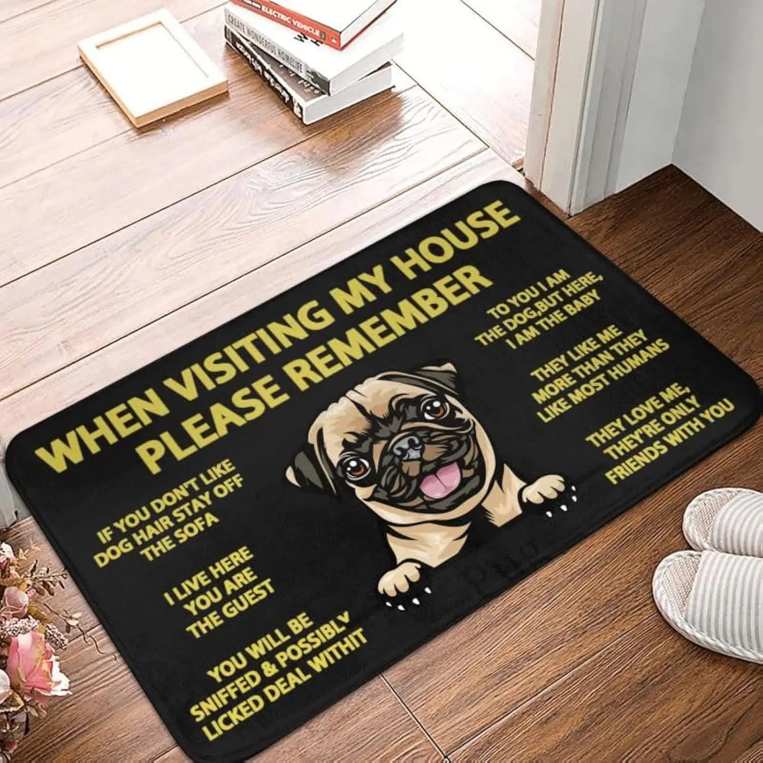 vikama Pet Doormat When Visiting My House Please Remember Dog Doormat Indoor Non Slip Welcome Washable Entrance Mat Home Decor