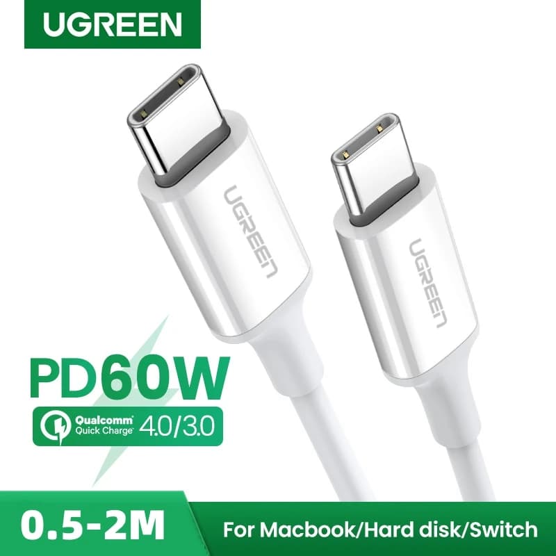 Cavo USB-C a USB-C UGREEN PD60W per Ricarica Rapida iPhone 17 Samsung S26 Xiaomi MacBook Air iPad Pro 3A Quick Charge 4.0 3.0