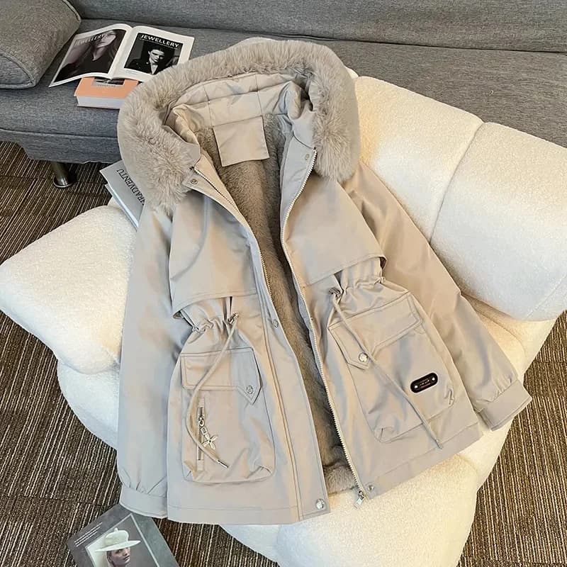 Parka invernale giacca donna nuova moda coreana allentata con cappuccio spesso caldo casual cappotto imbottito in cotone soprabito femminile top casual da donna