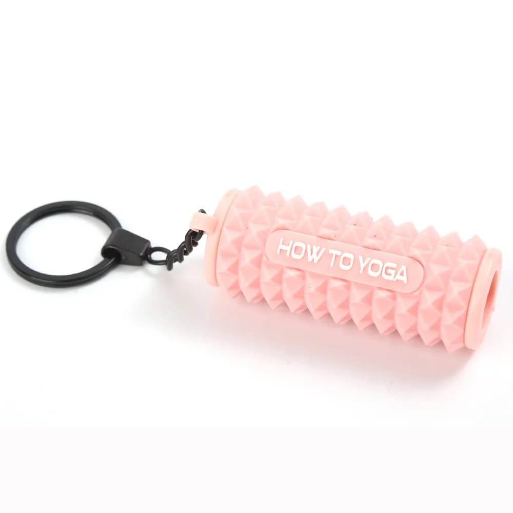 Massage with fingers Mini key rings with foam roller Silicone muscle relax Decoration Keichain anti-smarriage bag in the form of foam roller