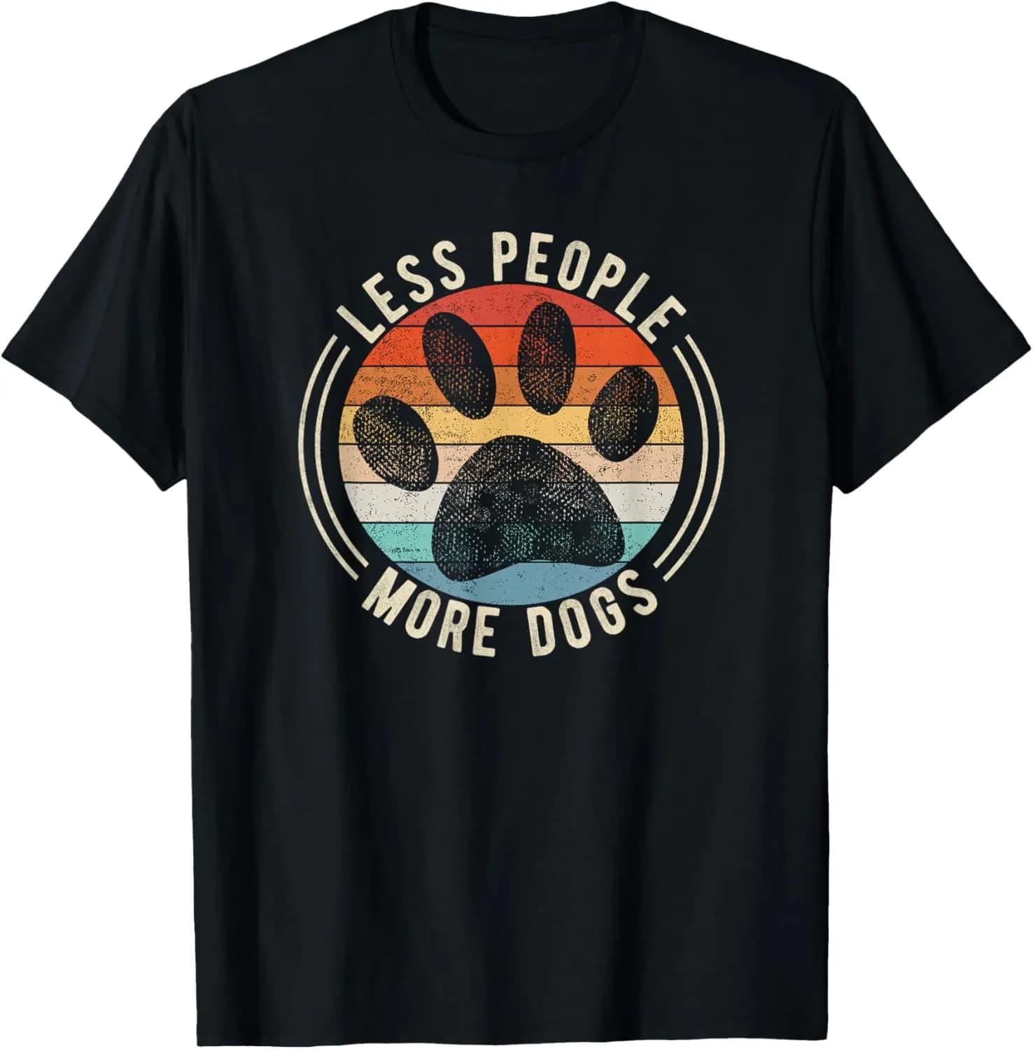 Vintage Retro Funny Sayings Dog Lover Less People More Dogs T-Shirt Small Funny pet captions,Pet Lovers and Enthusiasts,Casual,Printed T-Shirt