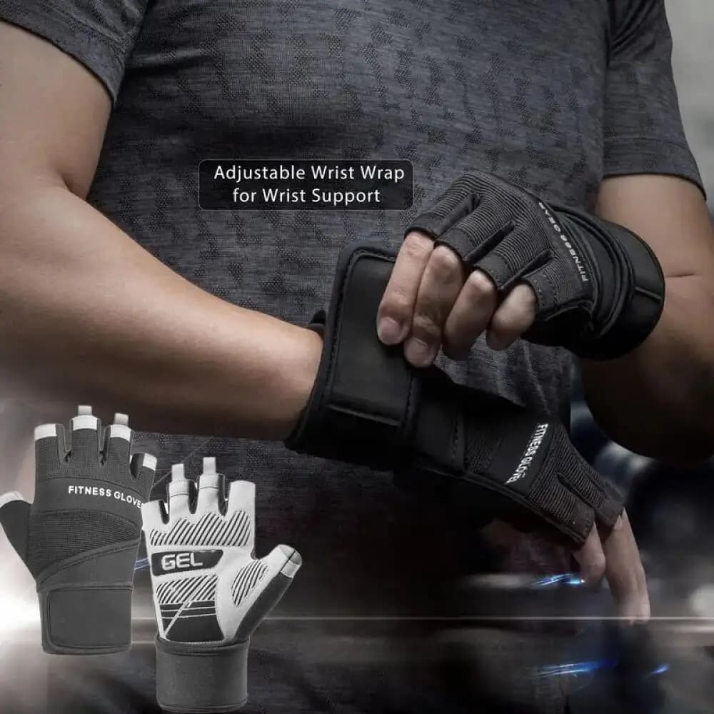 Gym Gloves half fingers Wear Resistant Weight Lift Gloves With Wrist Support Wrist Gloves Crossfit Pull Up