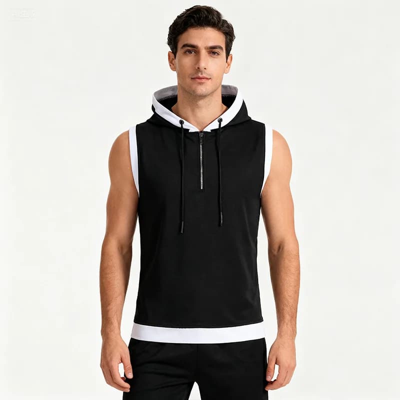 Canotte da Uomo Monocolore Nuovissime 2026, Gilet Senza Maniche con Cappuccio, Top Hip Hop da Uomo