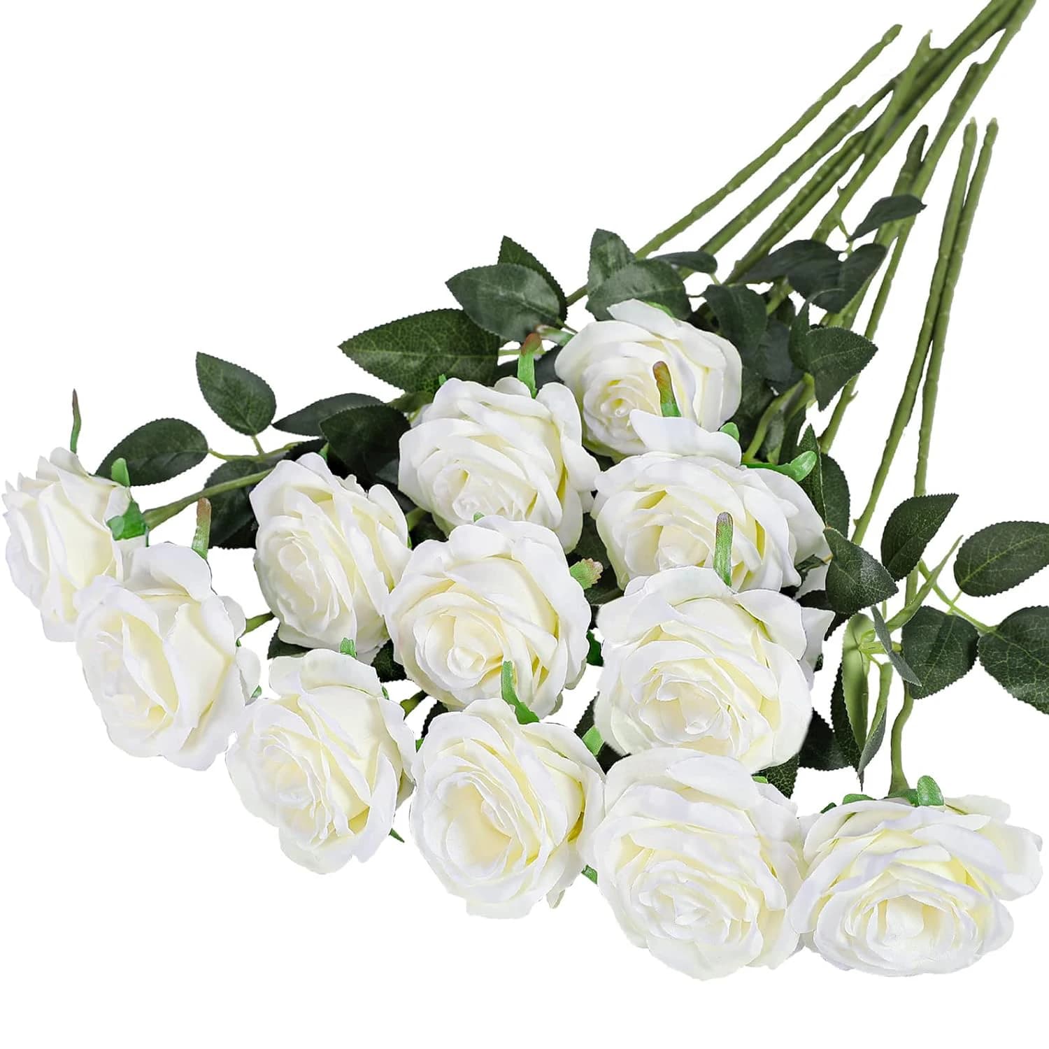 12-piece realistic artificial rose bouquet for weddings, birthdays and more for floral arrangements and home decorations