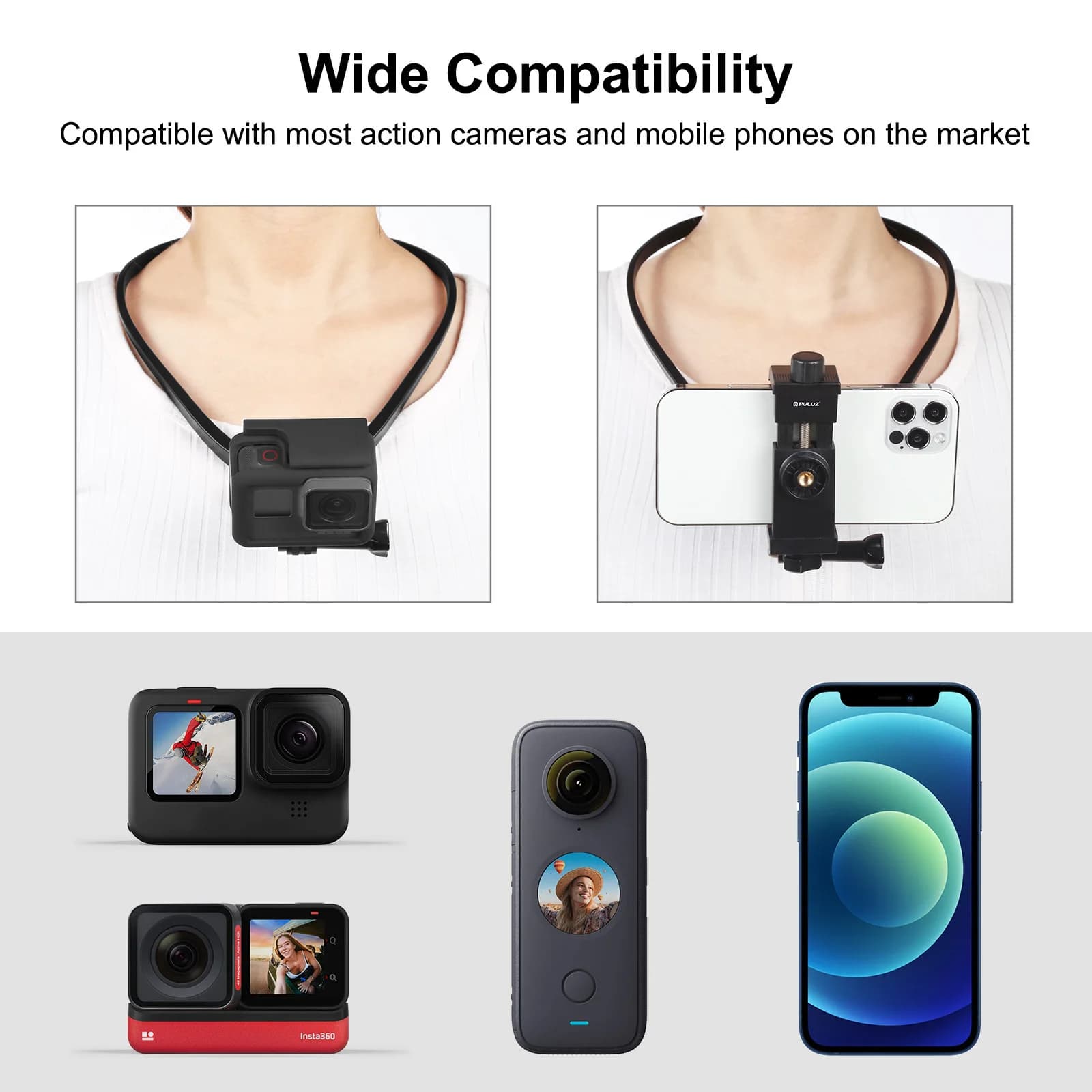 Magnetic Lanyard Strap Neck Hold Mount For DJI Action6 Adjustable Action Camera Smartphone For Insta360 AcePro 2 Hanging Bracket