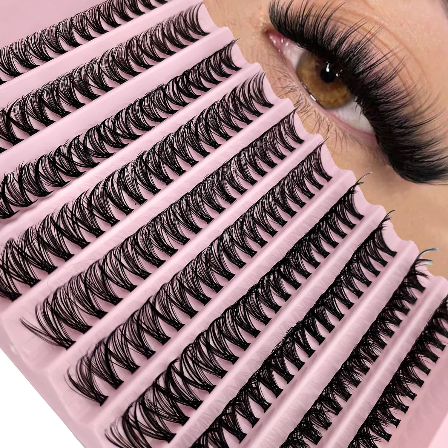 200Pcs Individual Eyelash Clusters, 30D-80D D Curl 9–16mm Eyelash Extensions, Natural& Versatile& Thick DIY Eyelash Clusters