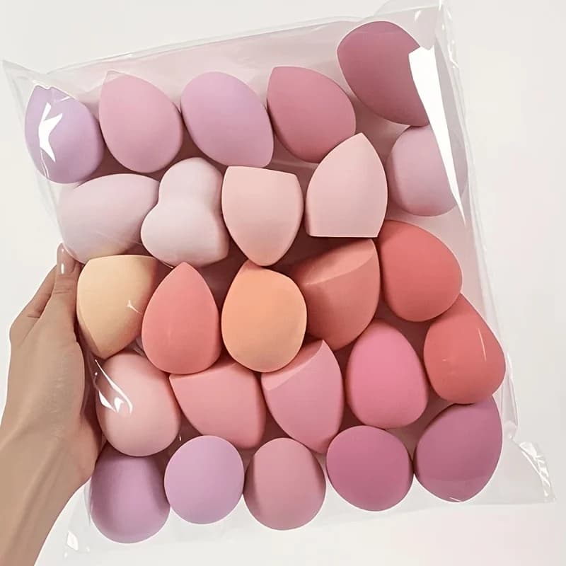 Set di spugne idrofile per il viso da 7/18 pezzi - Spugne senza lattice per fondotinta/polvere e contouring/highlighter | Kit Wet&Dry per Uso Quotidiano/Feste