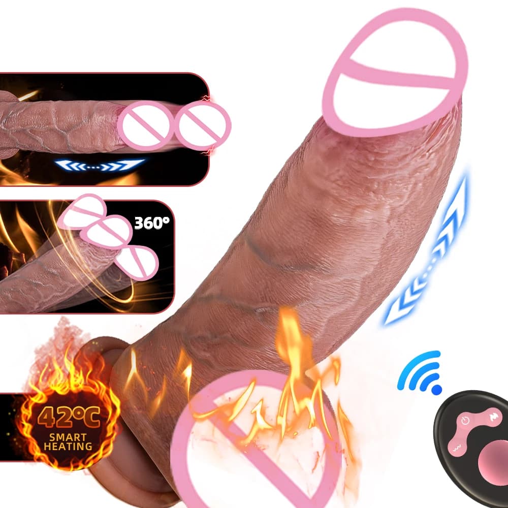 Spinta grande vibratore dildo pene telescopico masturbazione femminile giocattolo del sesso stimolazione vaginale cazzo spesso donne adulte telecomando