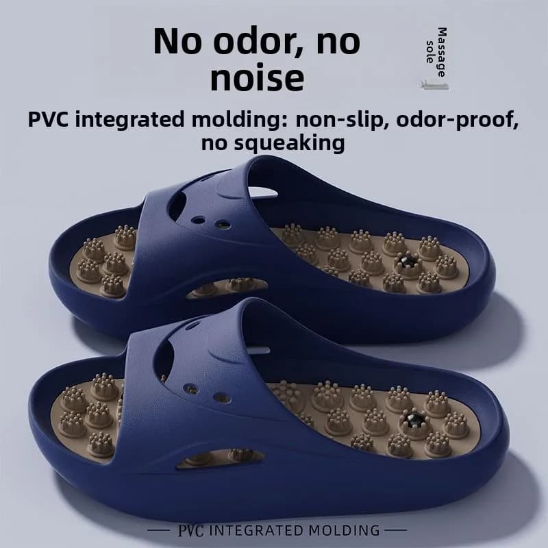Women's Massage Slippers Indoor Anti-Slip Particle Sensation Slip-Resistant Summer Slippers Casual PVC One-Step Slippers