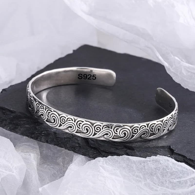 925 Sterling Silver Bracelets for Women Men String Accessories Trend Vintage Dots Pendant Party Jewelry Gift