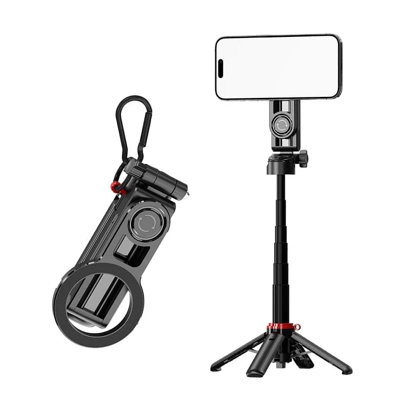 Bastone Selfie Magnetico con Telecomando Bluetooth, Treppiede Portatile Zoomabile per iPhone Android, Supporto Stabile per Telefono per Vlog e Fotografia