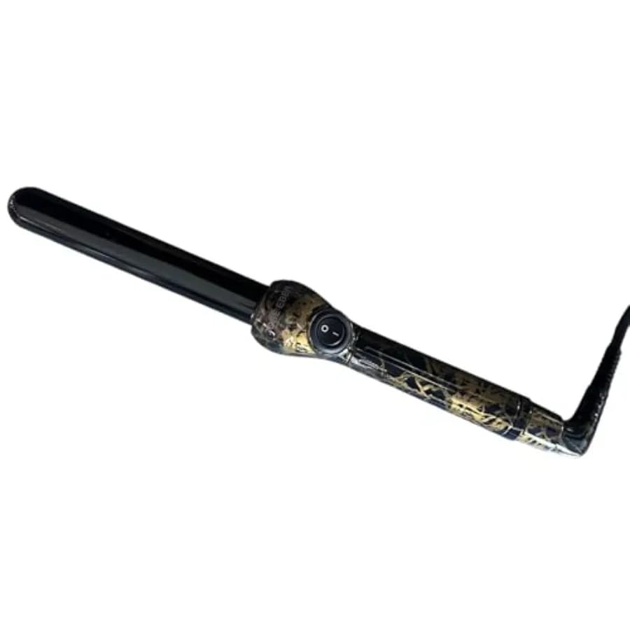 Iron curlers without clip 1 25 mm - Black marble - Professional styling tool with ceramic barrel tormaline wand with ion technology and