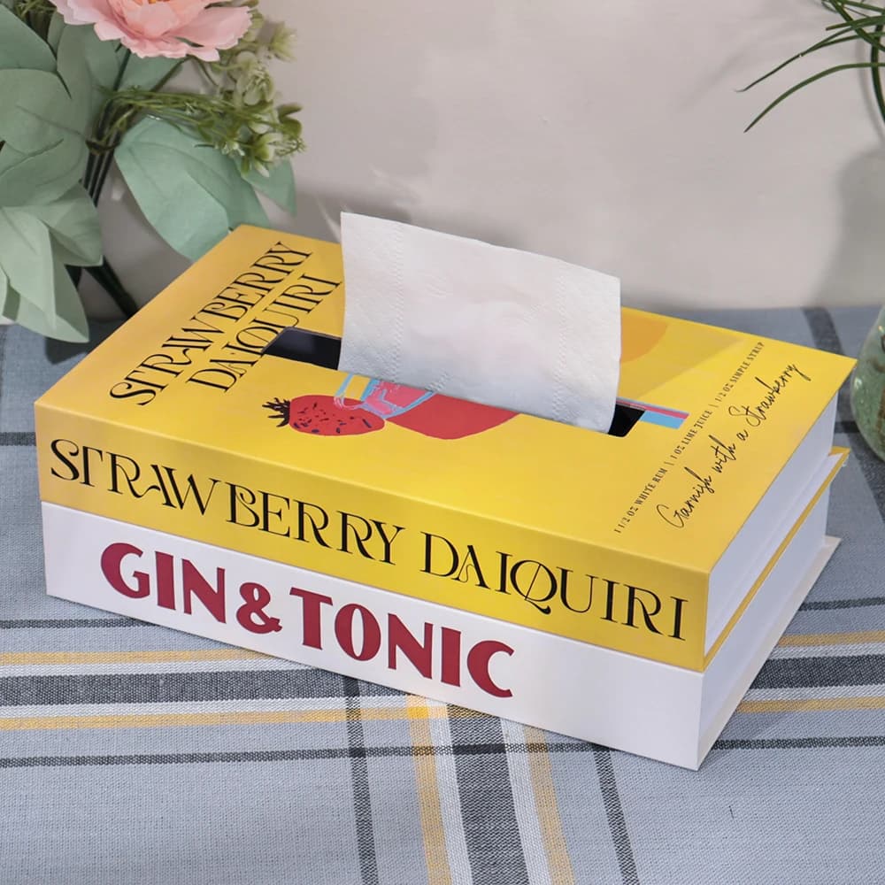 Luxury book style handkerchiefs box Paper box Storage box for fashion hotel Decoration ornaments for home table decoration