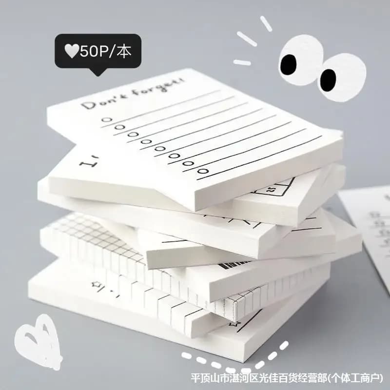 50 fogli mini quaderno comodo blocco note elenco tempo nota adesiva pianificatore pianificatore materiale scolastico per ufficio cancelleria