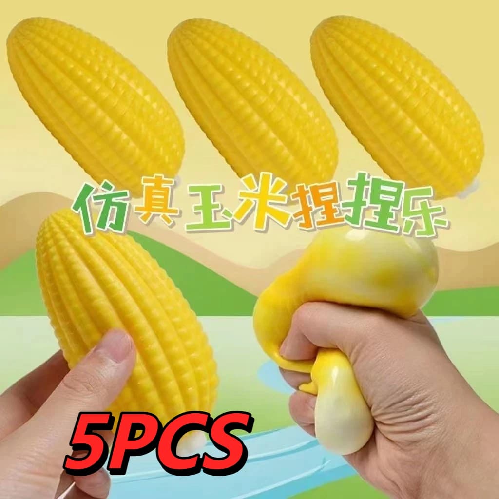 1/5PCS Soft Simulation Corn Anti Stress Squishy Fidget Toys Venting Balls Slow Rebound Decompression Squeeze Toy For Adults Kids