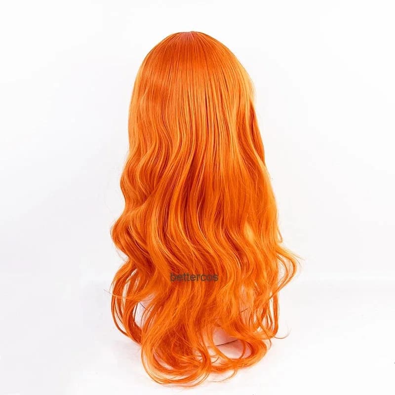c'3,f\6;h' Wig Long Curly Wavy Adult Orange Heat Resistant Cosplay Anime Nami Women Girl Wigs Hallowe7;b'9.j/2\