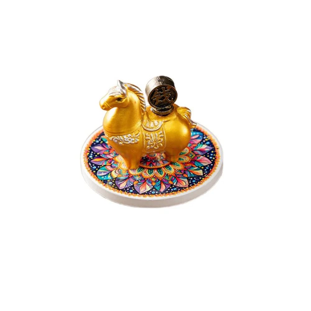 Divertente Zodiaco Pony Bruciatore di Incenso Resina Forma di Pony Bruciatore di Incenso per Interni Capodanno Ornamentale 2026 Cavallo Anno Porta Incenso
