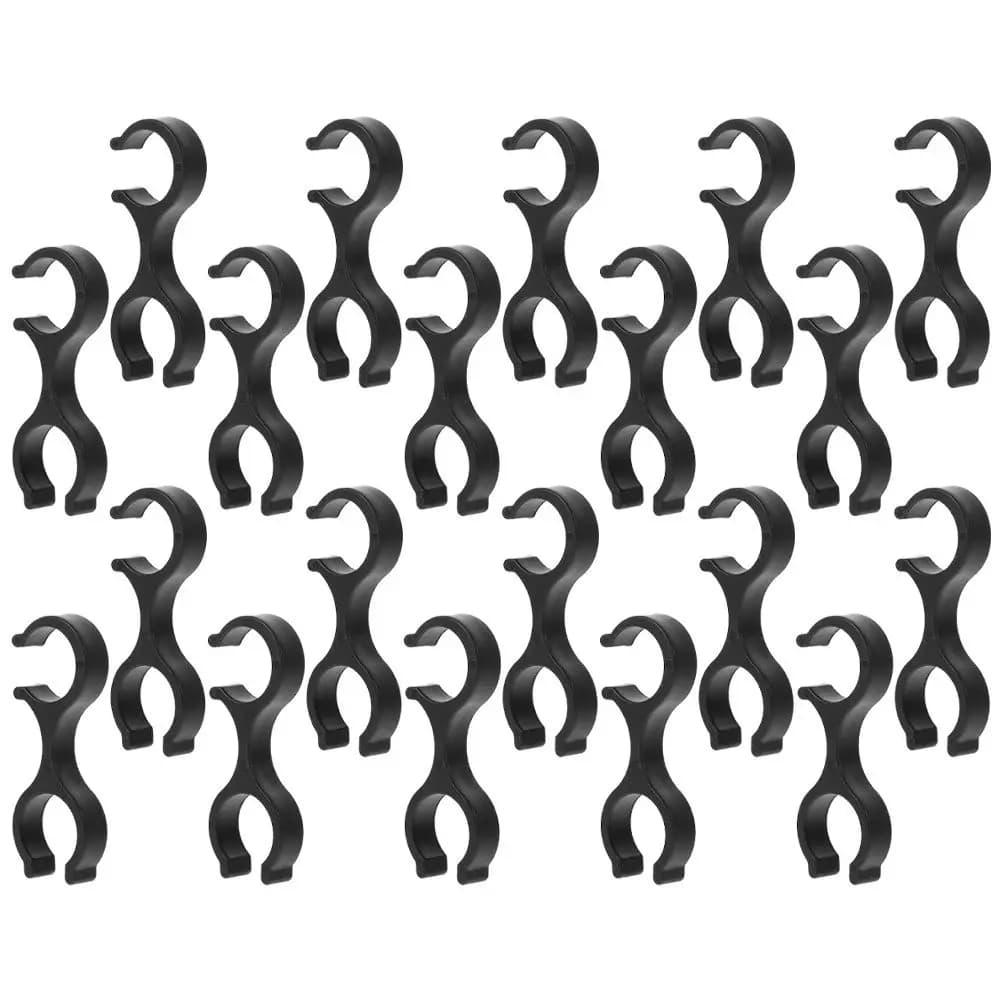 20Pcs Trekking Pole Clips Lightweight Plastic Cane Clips Easy-Attach Walking Stick Clip for Outdoor Adventure Hiking