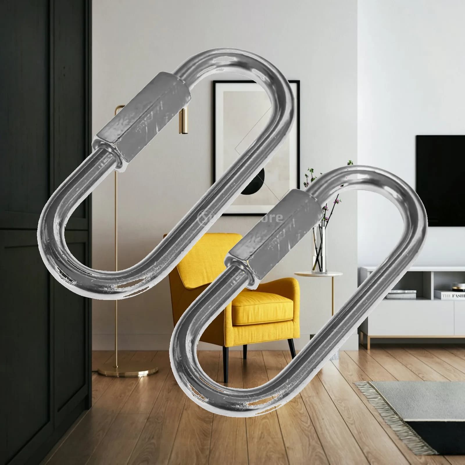 Swing Play Set Chain Connector Steel Screw Lock Carabiner Clip Heavy Duty Hook for Hammock Gym Equipment Outdoor Activities