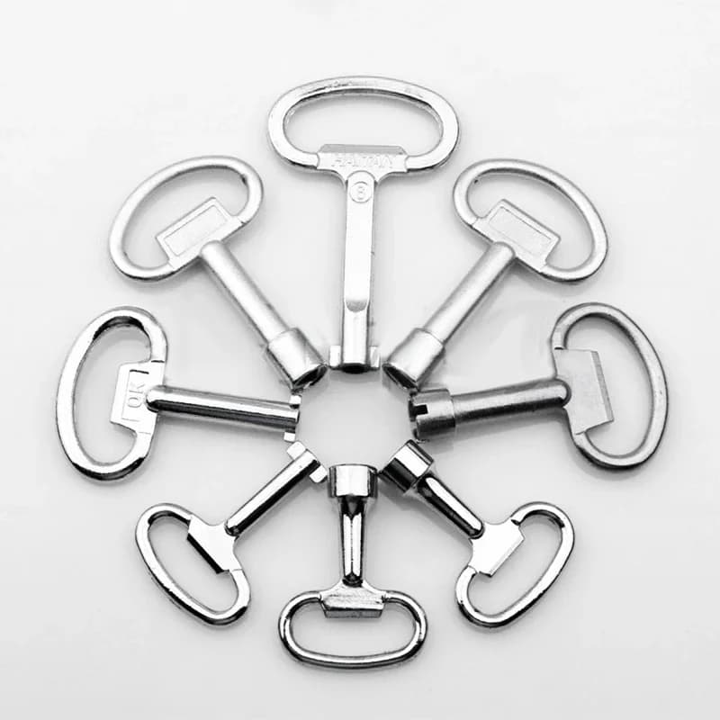 1Pcs Zinc Alloy Multifunction Electric Cabinet Keys Universal Trash Bin Key Metro Trains Triangle Key Lock Elevator Door Key