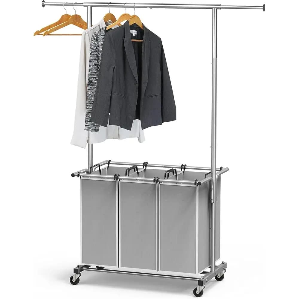 Organizer for Bucato at 3 Departments with Adjustable Clothes Bar