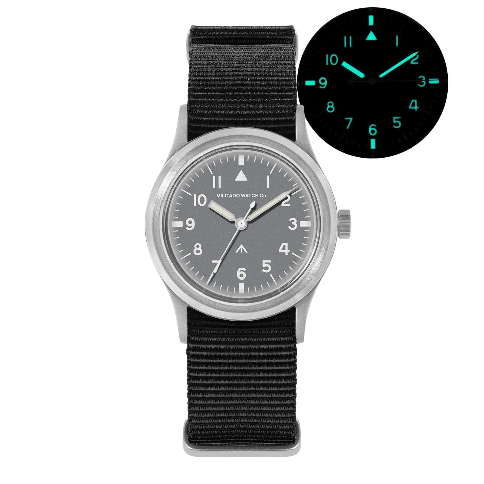 Orologio Militado ML21 VH31 Sweep/Swiss Ronda 515 Orologio al quarzo 37mm BGW9 Lume 100m Cinturino in vera pelle resistente all'acqua