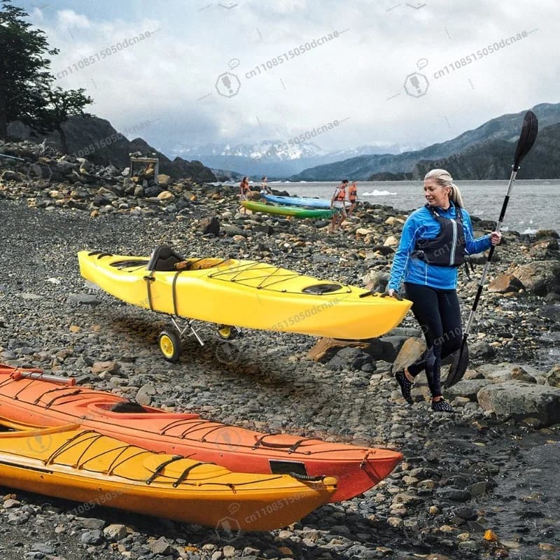Carrello Universale Pieghevole per Imbarcazioni, Rimorchio Resistente per il Trasporto di Kayak, Canoe, SUP, Paddle Board e Tavole da Surf