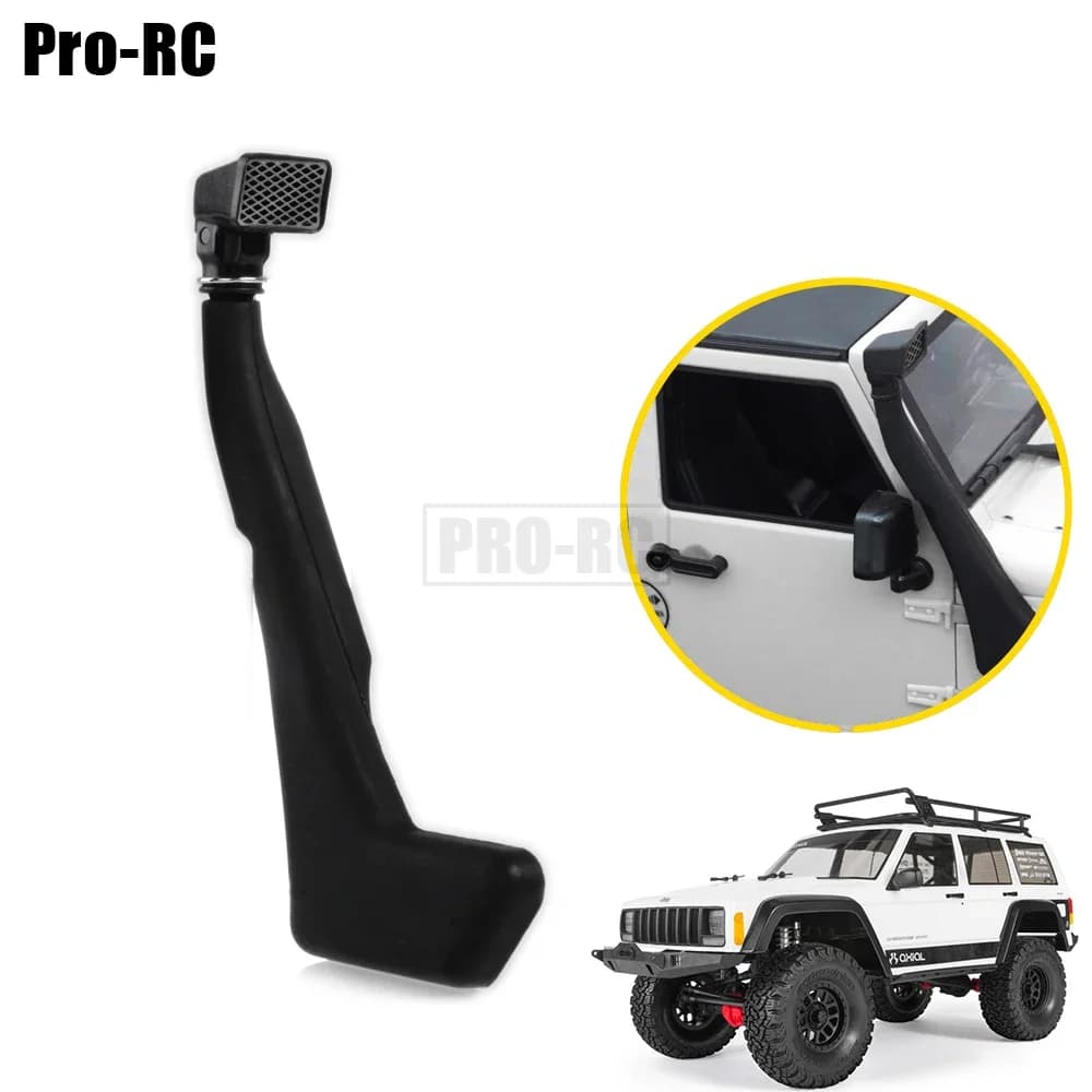 VITEZOR 1:10 RC Crawler Auto Rubber Soft Black Snorkel for Axial SCX10 D90 Jeep Wrangler Body Bags Part