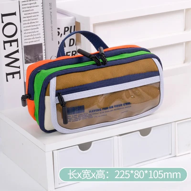 New 9-layer Flip Pen Case Large Capacity Stationery Box Handheld Stationery Pouch Multifunctional Pencil Case for School Student