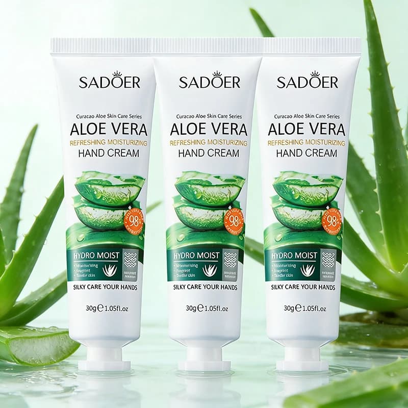 3/5 pezzi SADOER Crema mani idratante rinfrescante all'aloe vera per pelli delicate, idrata e lenisce la secchezza, ad assorbimento rapido, cura della pelle delle mani