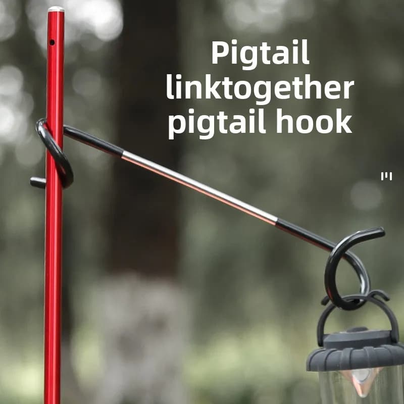 Outdoor Gas Light Hook Camping Multi-functional Metal Two-way Tent Light Pig Tail Hook S-shaped Double-headed Storage Hook