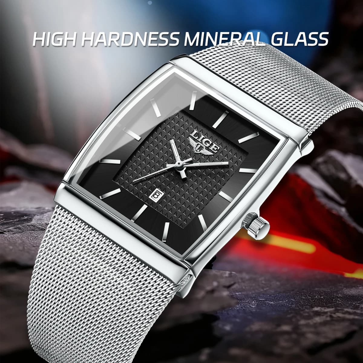 LIGE Top Luxury Men Wristwatch Waterproof Luminous Stainless Steel Mesh Date Man Watch Fashion Business Quartz Men's Watches
