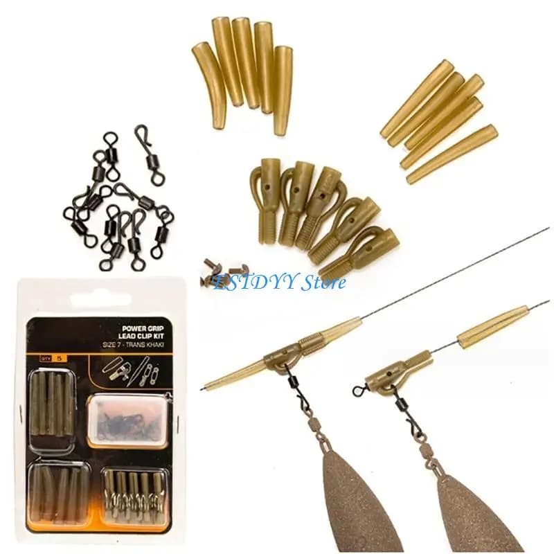G6DE 30Pcs Carp Fishing Tackle in Boxes, Fishing Accessories Kits Fishing Hook Clips