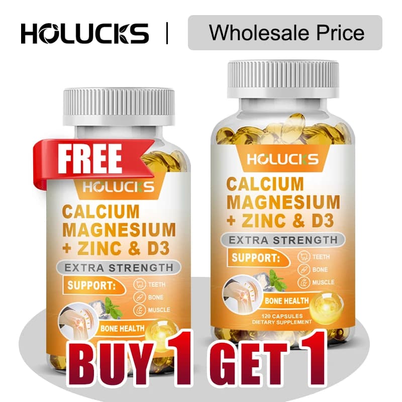 Buy 1 receive 1 free! Zinc + D3 magnesium calcium supplement for complete bones, immune defense and sleep aid, rest sleep, vegan