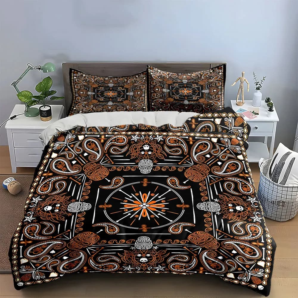 Set di biancheria da letto con motivo Halloween, con 1 copripiumino e 2 federe, singolo, matrimoniale, king, queen, regalo
