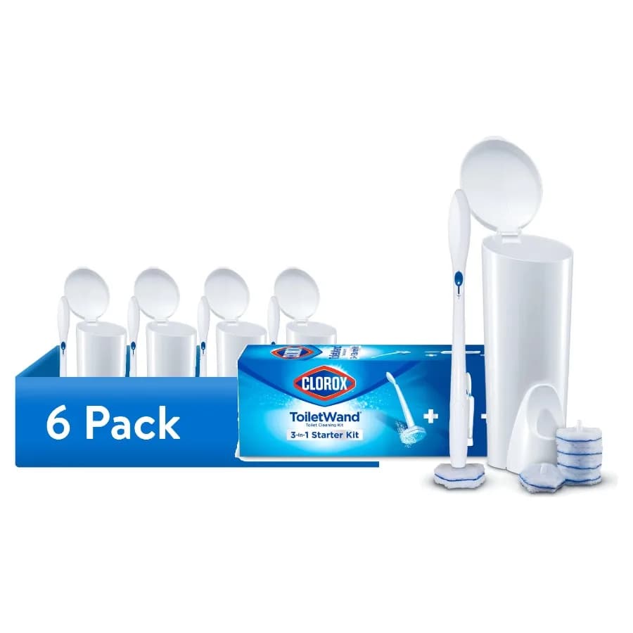 6 pack ToiletWand Disposable Toilet Bowl Brush Cleaner System