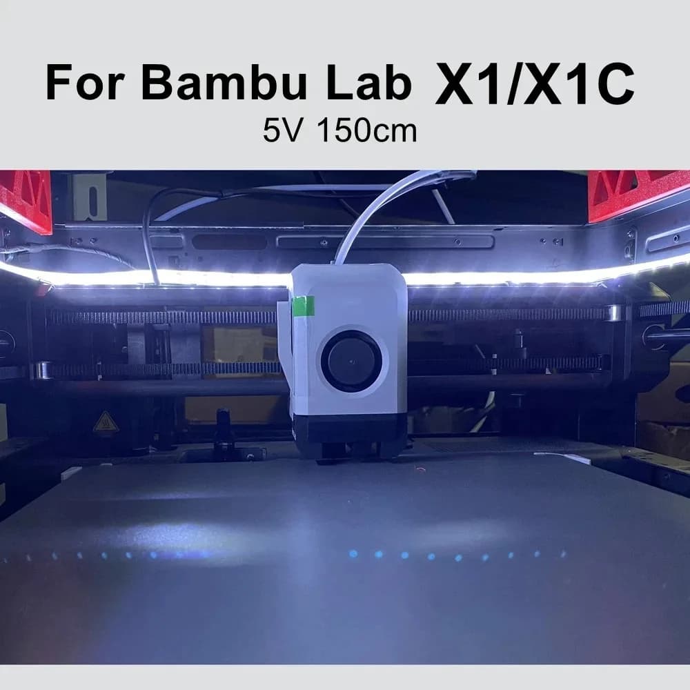 Striscia LED per Bambu Lab X1/X1C, 5V, 5MM di larghezza, 120 LED per metro, versione galvanizzata senza protezione impermeabile