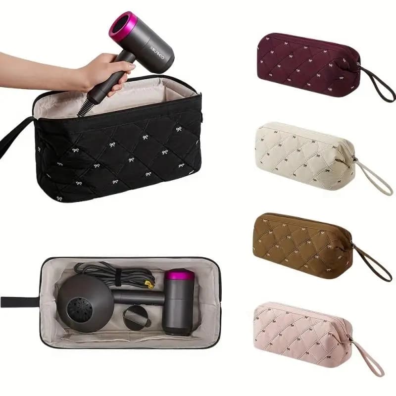 Borsa portaoggetti per asciugacapelli da viaggio, portatile, per esterni, accessori per asciugacapelli, ferro arricciacapelli, borsa portaoggetti multifunzionale